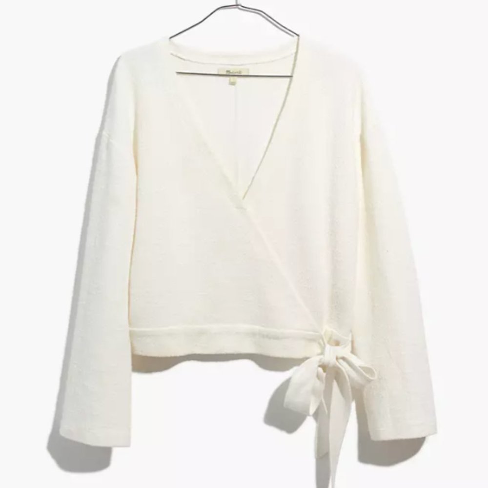 Madewell Texture & Thread Wrap Top Long Sleeve